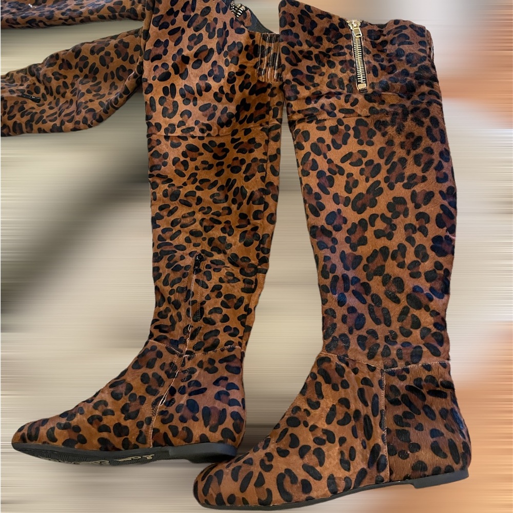 Sam Edelman James Knee High Leopard Print Boots